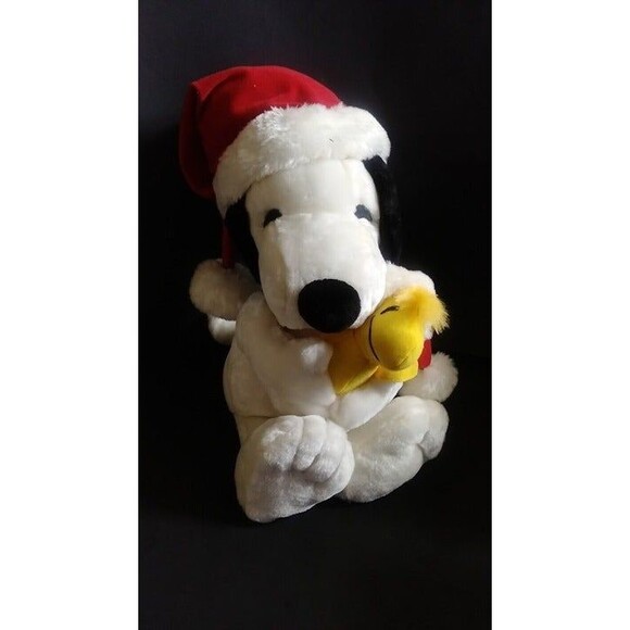 Applause Peanuts Holiday Snoopy hugging Woodstock Christmas 18'' Stuffed Animal - Picture 3 of 10